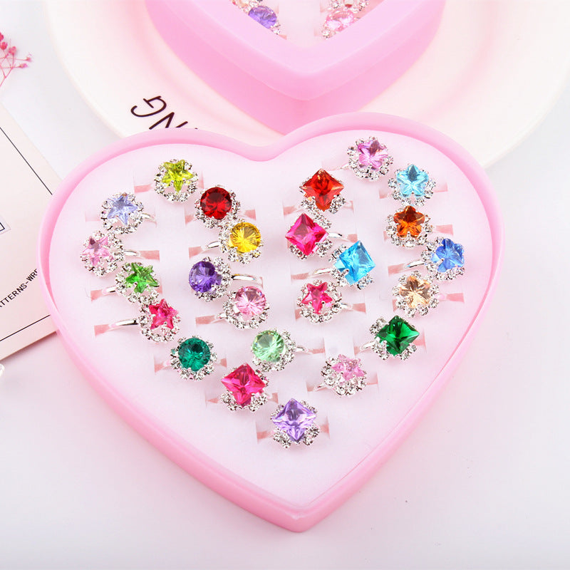 Wholesale Heart Alloy Kids Rings Set
